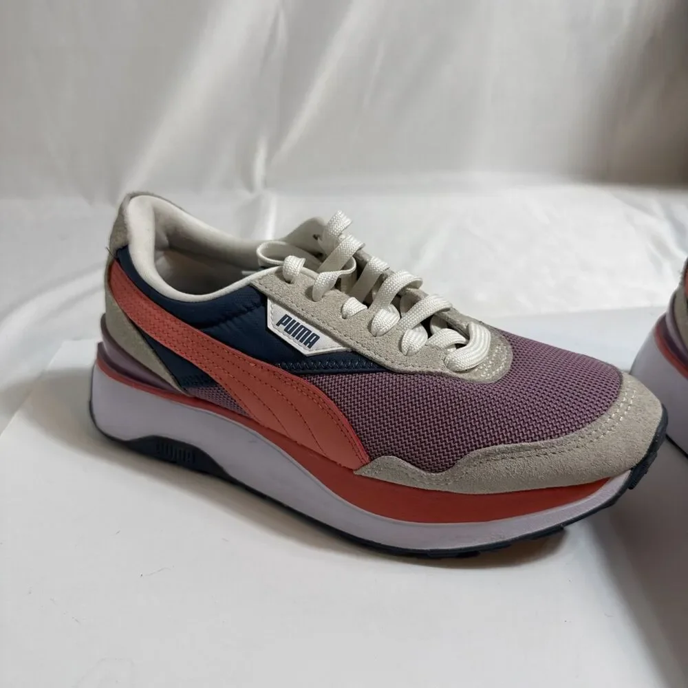 Puma Cruise Rider Sneakers Womens 8M Low Top Shoes Purple Orange Blue